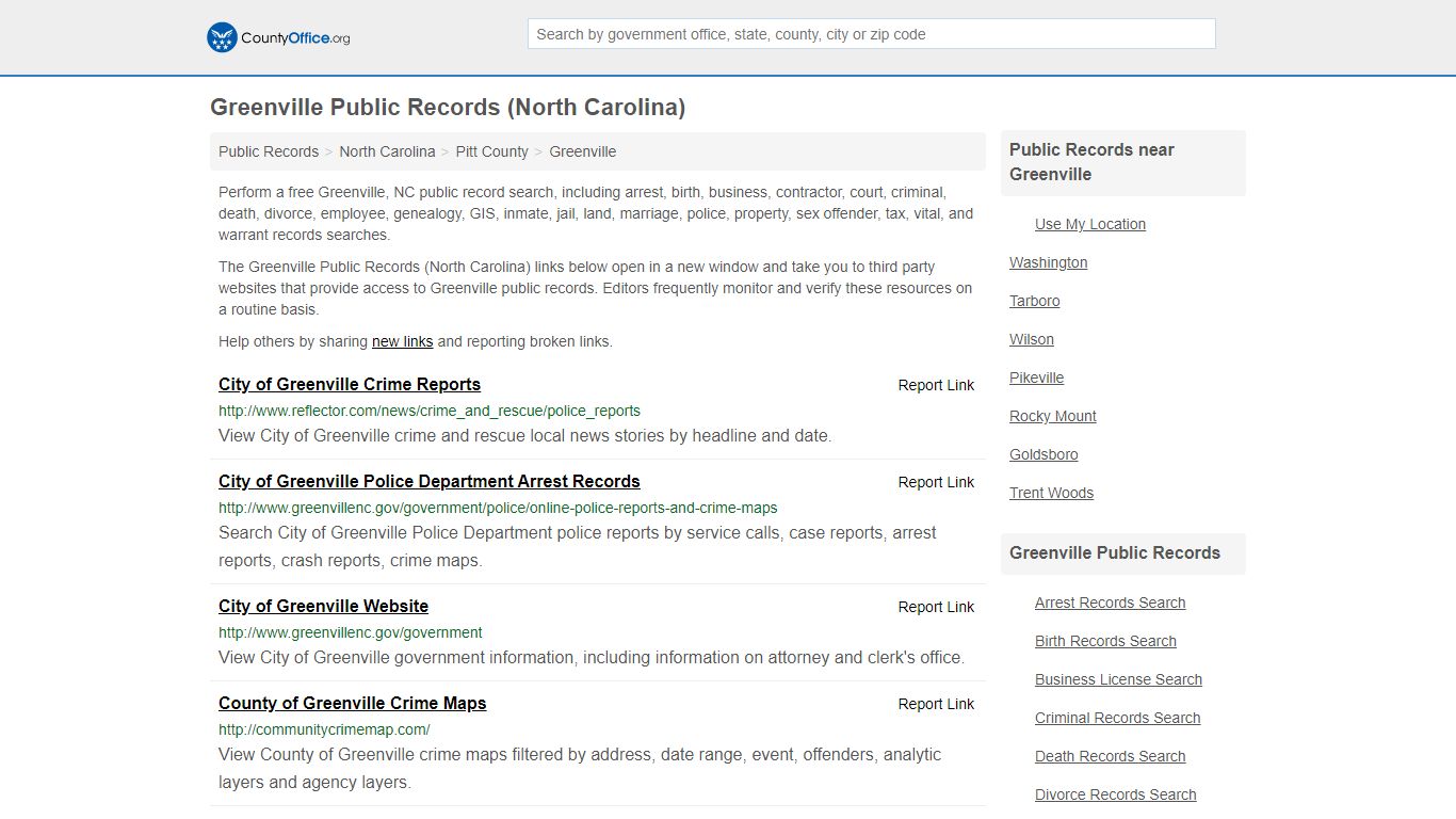 Public Records - Greenville, NC (Business, Criminal, GIS ...